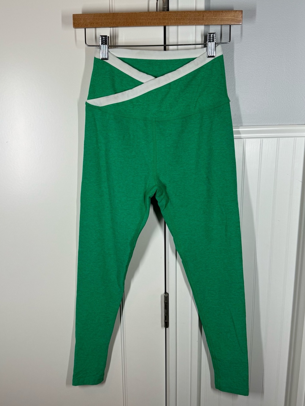 Beyond Yoga Spacedye Outlines High Waisted Midi Leggings Green Grass White‎ S